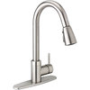 Keeney Mfg Single Handle Pull-Down Kitchen Faucet, Brushed Nickel URB78CBN